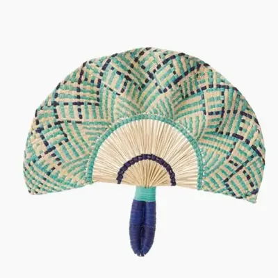 Platter and bowls - Toquilla Frilly hand fan Blue/Navy - CORO CORA