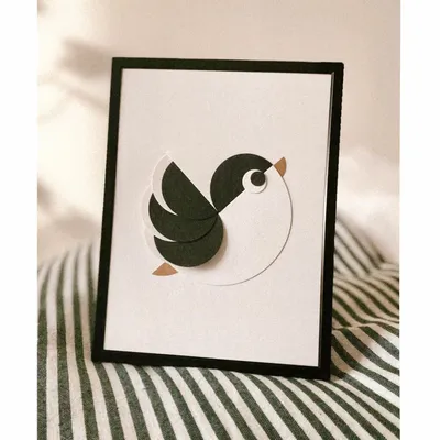 Cadeaux - OISEAU Carte-objet OISO® - Avec cadre alu noir - OISO