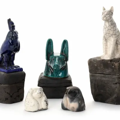 Objets de décoration - [HWI CERAMICA] Raku égyptien Objet, argile de porcelaine blanche - WHI CERAMICA