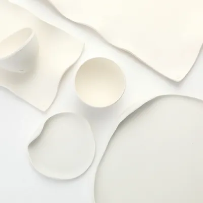 Everyday plates - [Yido Pottery] Sun Series, white porcelain - K-CERAMIC