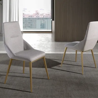 Chairs - Light grey fabric chair - ANGEL CERDÁ
