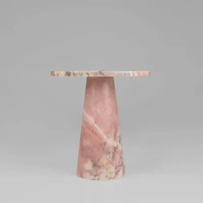 Consoles - PINK MARBLE CONE SIDE TABLE - KIWANO CONCEPT