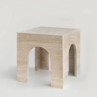 Coffee tables - TRAVERTINE ARCH SIDE TABLE - KIWANO CONCEPT