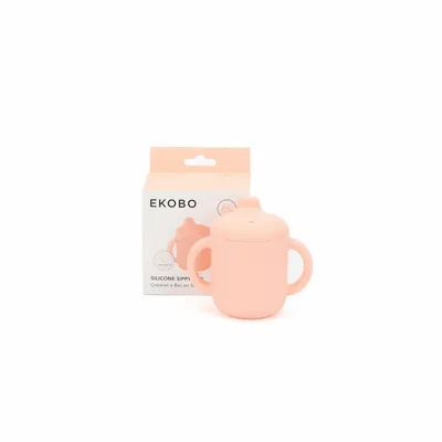 Repas pour enfant - Tasse à bec en silicone avec poignées - Blush - EKOBO