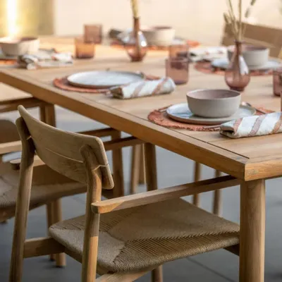 Tables de jardin - Lynn teak Dining table - JATI KEBON