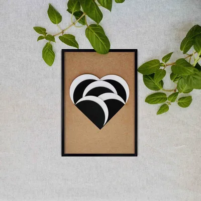 Other wall decoration - HEART OISO® Object Card - With FRAME - Kraft - OISO
