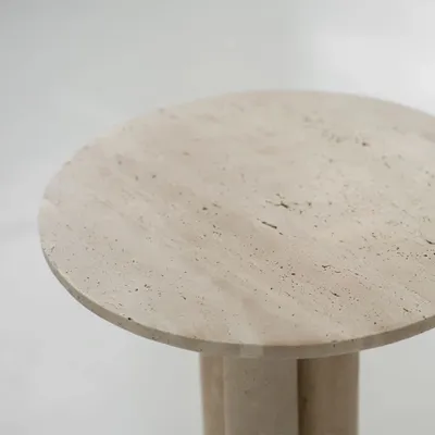 Coffee tables - Trio № II - TRAVERTINE SIDE TABLE - KIWANO CONCEPT