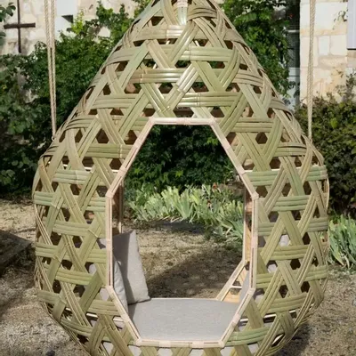 Armchairs - Hanging chair " Diamond " - ATELIER BRINS DE MALICE - VANNERIE D'ART