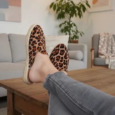 Shoes - Leopard Print Leather Slippers Lined with Virgin Wool - ATELIER COSTÀ