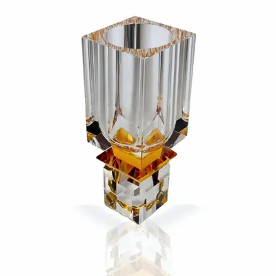 Crystal ware - Ambrosià Handmade Amber Crystal Vase- Statement Piece - ARCAICO