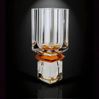 Crystal ware - Ambrosià Handmade Amber Crystal Vase- Statement Piece - ARCAICO