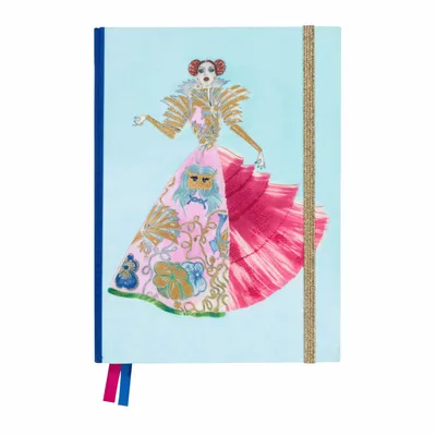 Stationery - 2502-08M17 Notebook Satin/ Cotton Mathilde in Samurai Cloak - BIEN MOVES