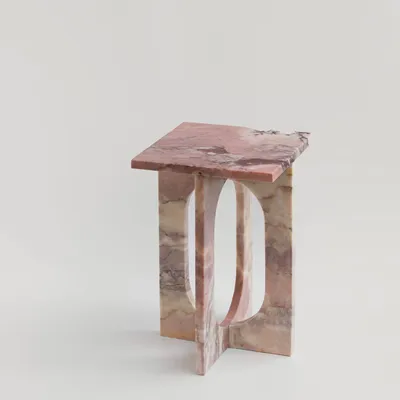 Tables basses - 'BOND' SIDE TABLE - PINK MARBLE - KIWANO CONCEPT