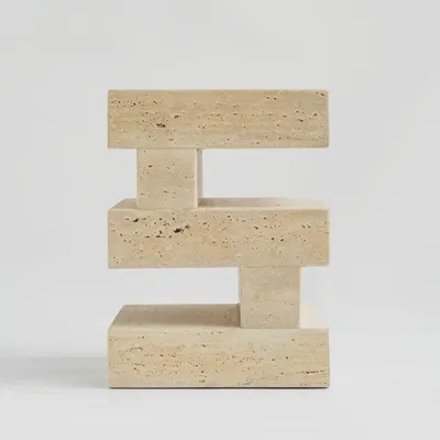 Coffee tables - 'S Y N C' TRAVERTINE SIDE TABLE - KIWANO CONCEPT