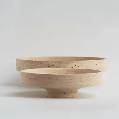 Decorative objects - TRAVERTINE NARROW BOWL XL - KIWANO CONCEPT