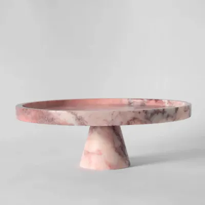 Platter and bowls - PINK MARBLE CAKE STAND - KIWANO CONCEPT