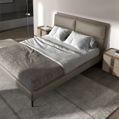 Beds - Upholstered leatherette bed - ANGEL CERDÁ