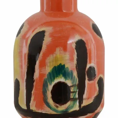 Objets de décoration - VASE 'KYOTO' CERAMIQUE ORANGE/NOIR - FANCY