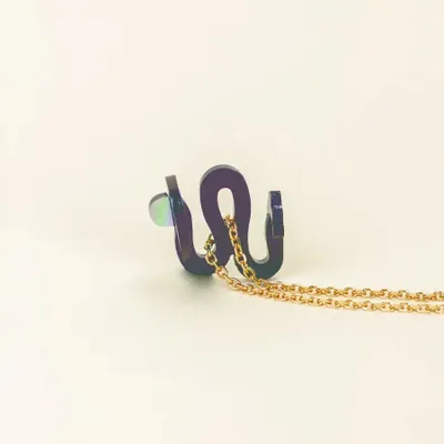 Jewelry - Snake charm for necklace in black horn and mother-of-pearl - L INDOCHINEUR X RIVÊT