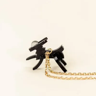 Jewelry - Goat charm for necklace in black horn and mother-of-pearl - L INDOCHINEUR X RIVÊT