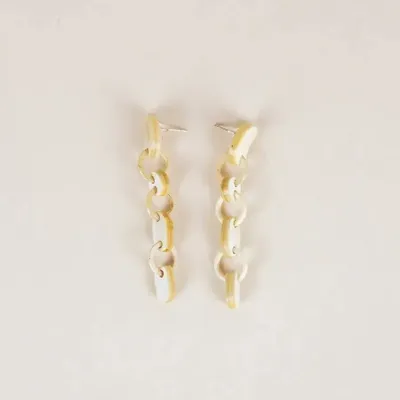 Bijoux - Boucles d'oreilles Fibre en corne blonde - L INDOCHINEUR X RIVÊT