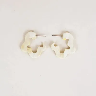 Bijoux - Boucles d'oreilles Azote en corne blonde - L INDOCHINEUR X RIVÊT