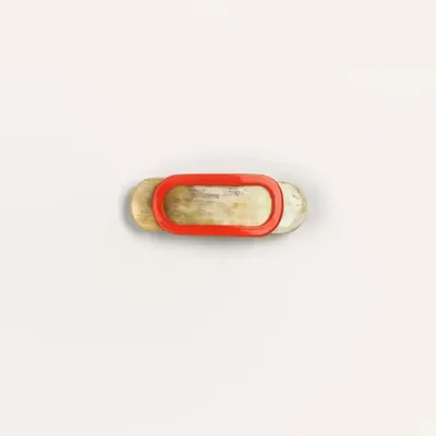 Barrettes - Blonde horn and orange lacquer barrette - L INDOCHINEUR X RIVÊT
