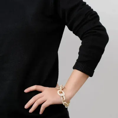 Bracelets - Bracelet maille en corne blonde - L INDOCHINEUR X RIVÊT