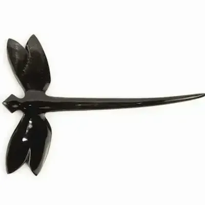 Barrettes - Dragonfly hairpick in plain black horn - L INDOCHINEUR X RIVÊT