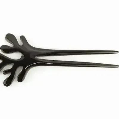 Barrettes - Double coral hairpin in blond horn - L INDOCHINEUR X RIVÊT