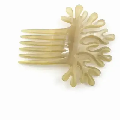 Barrettes - Pique à cheveux peigne corail en corne noire unie - L INDOCHINEUR X RIVÊT