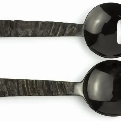 Kitchen utensils - Cutlery with raw black horn handle - L INDOCHINEUR X RIVÊT