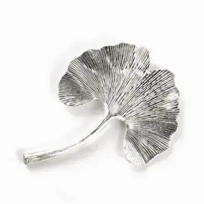 Brooches - Gingko brooch in silvery metal - L INDOCHINEUR X RIVÊT