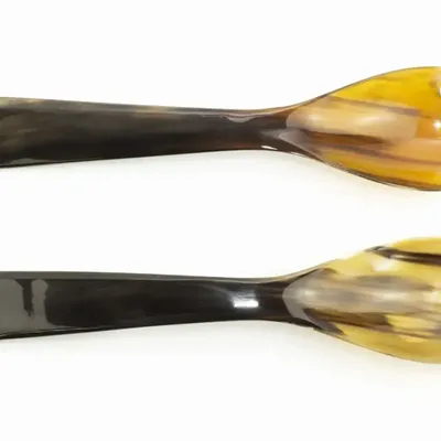 Couverts & ustensiles de cuisine - Grands couverts en corne noire marbrée - L INDOCHINEUR X RIVÊT