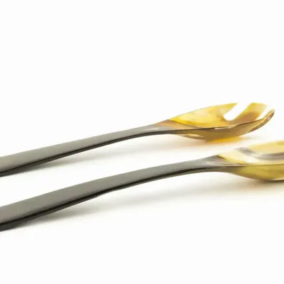 Couverts & ustensiles de cuisine - Grands couverts en corne noire marbrée - L INDOCHINEUR X RIVÊT