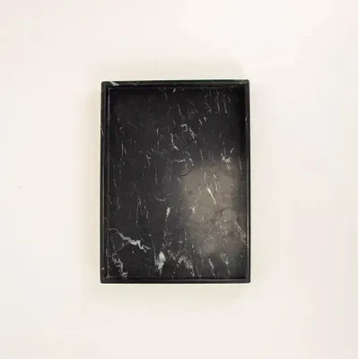 Plateaux - Très Grand plateau Antarés en marbre noir - L INDOCHINEUR X RIVÊT