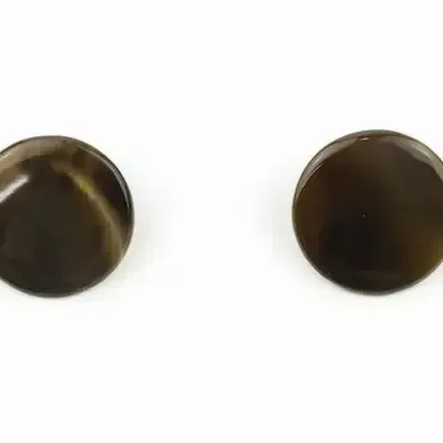 Jewelry - Disc earrings with ear-clip in blond horn - L INDOCHINEUR X RIVÊT