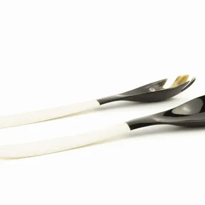Kitchen utensils - Small black horn cutlery with bone handle - L INDOCHINEUR X RIVÊT