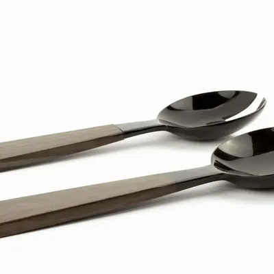 Couverts & ustensiles de cuisine - Grands couverts manche triangle bois laqués ivoire - L INDOCHINEUR X RIVÊT