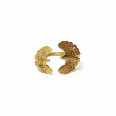 Bracelets - Outside-ward gingko bracelet in coppery brass - L INDOCHINEUR X RIVÊT