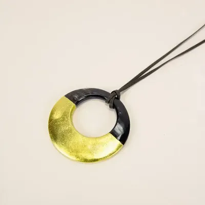 Bijoux - Pendentif petit anneau irrégulier laqué orange - L INDOCHINEUR X RIVÊT