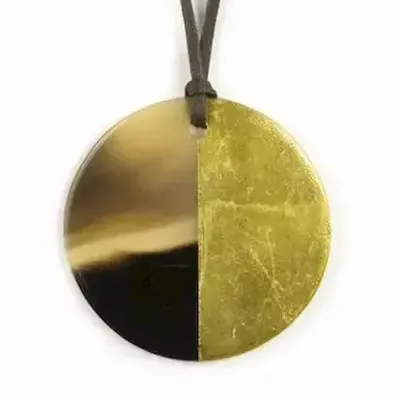 Jewelry - Gray-blue lacquered disc pendant - L INDOCHINEUR X RIVÊT