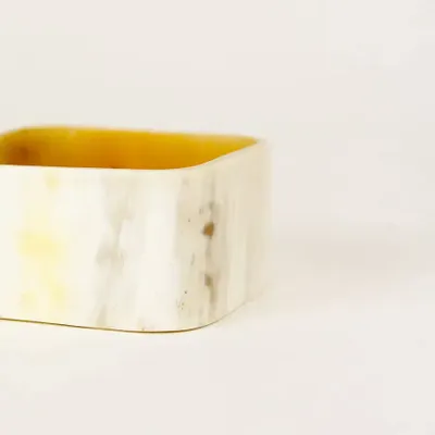 Bracelets - Bracelet cube en corne noire marbrée taille M - L INDOCHINEUR X RIVÊT