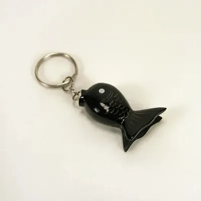 Objets de décoration - Porte clé poisson rond en corne noire unie (par 4) - L INDOCHINEUR X RIVÊT