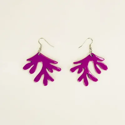 Bijoux - Boucles d'oreilles corail laquées vert émeraude - L INDOCHINEUR X RIVÊT