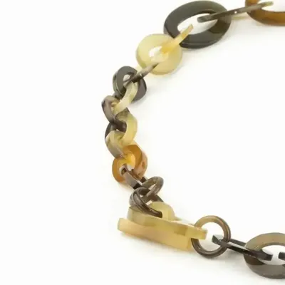 Jewelry - Flat and thin oval rings necklace in blond horn - L INDOCHINEUR X RIVÊT