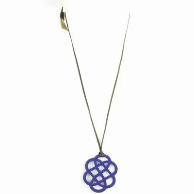 Jewelry - Gray-blue lacquered flower pendant - L INDOCHINEUR X RIVÊT