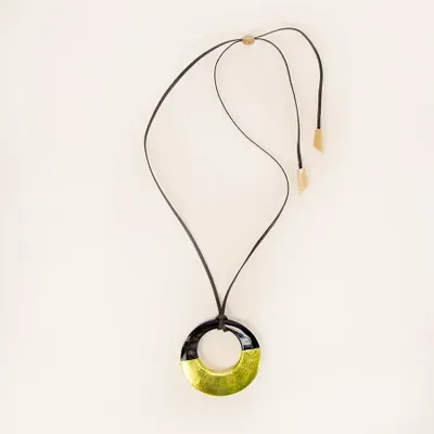 Jewelry - Small yellow lacquered irregular pendant - L INDOCHINEUR X RIVÊT