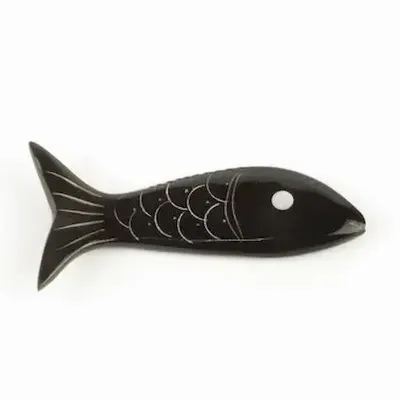 Knives - Set of 6 fish knife-holders in plain black horn - L INDOCHINEUR X RIVÊT