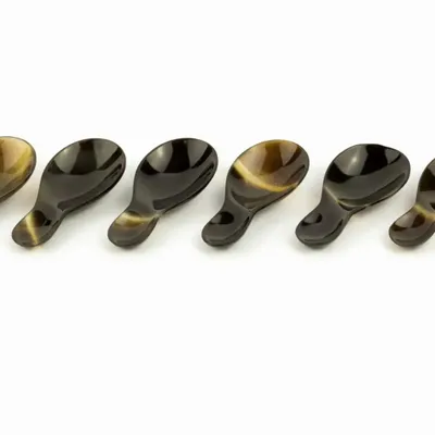 Couverts & ustensiles de cuisine - Set de 6 petites cuillères ronde en sabot - L INDOCHINEUR X RIVÊT